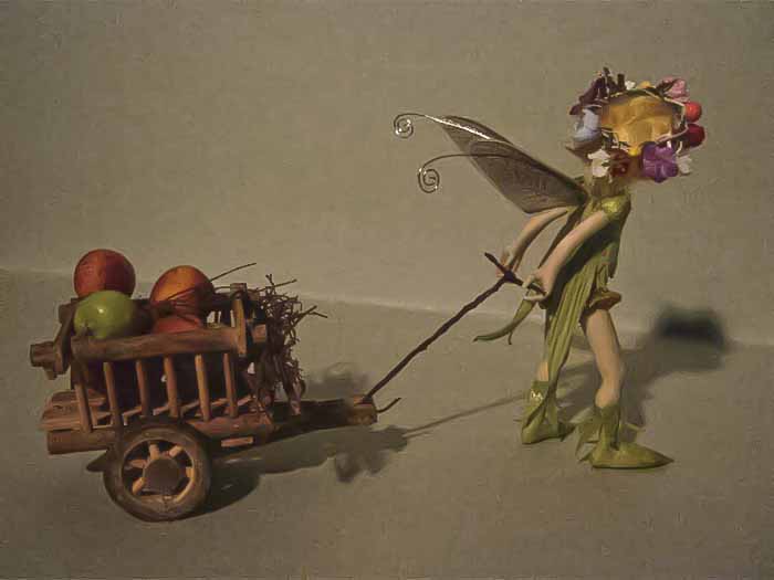 Fairy Tale Eskil and the cart eith Apples